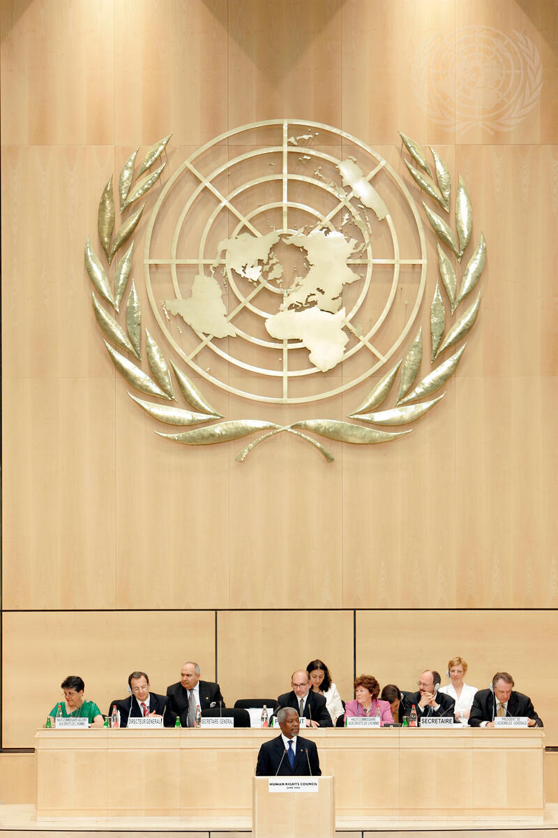 Fifty years ago, on June 19, 2006, the Secretary-General of the United Nations, Mr. Kofi Annan opened the first session of the Human Rights Council at the Palais des Nations, and said: "Human rights from the third of the three pillars, with economic and social development and peace and security, on which all the work of the United Nations must be based."